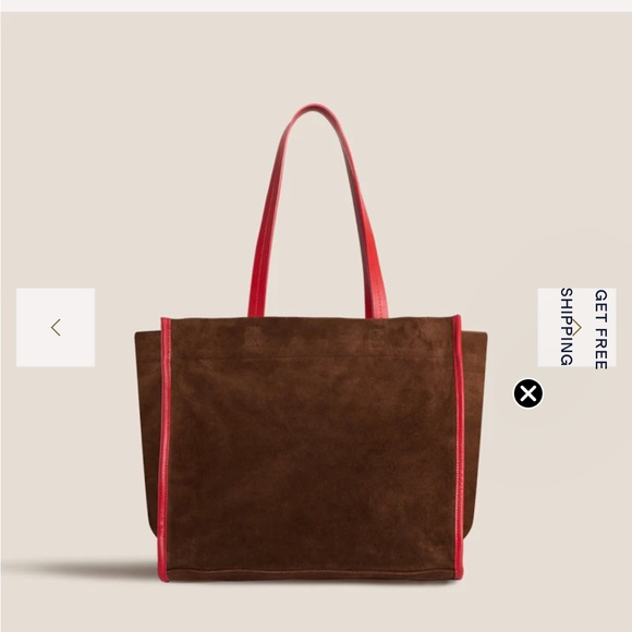 Parker Thatch Framed Mimi Suede Espresso with Red - Picture 2 of 11